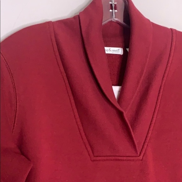 Hastings & Smith Shawl collar preppy pullover S/P cranberry sweater vintage - Picture 2 of 7